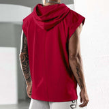 Men's Sports Hooded Plain Tank Top 02807993M