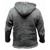 Men's Contrast Pullover Hooded Long Sleeve Knit Sweater 91376193M
