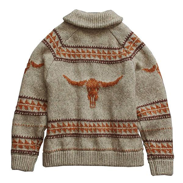 Men's Bull Head Jacquard Zip Knit Cardigan 14393618X