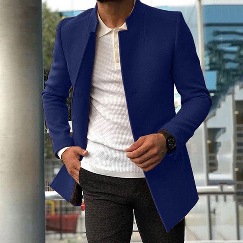 Men's Casual Stand Collar Slim Coat 93778535M