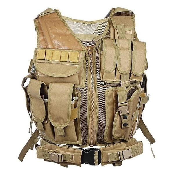 Mens Ultralight Outdoor Mesh Breathable Tactical Vest 96202587A Light Khaki / Free Size Vests
