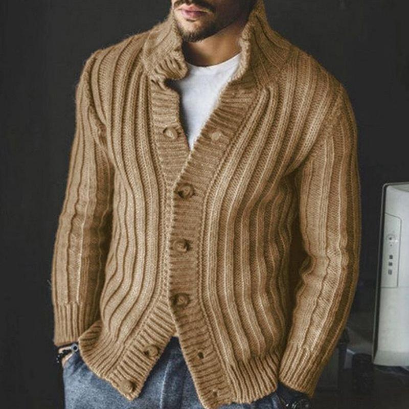 Men's Single Breasted Knit Sweater Jacket 76846515X