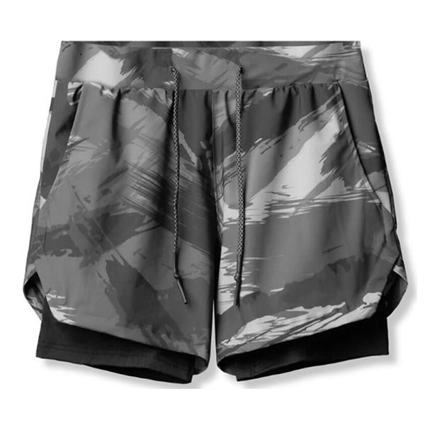 Men's Double Layer Quick Dry Sports Shorts 36316818M