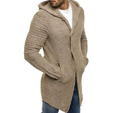Men's Hooded Long Sleeve Mid Length Knit Cardigan 90721661M