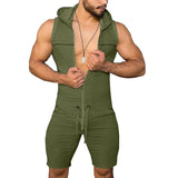 Men's Sports Casual Sleeveless Hooded Jumpsuit 16271771Y