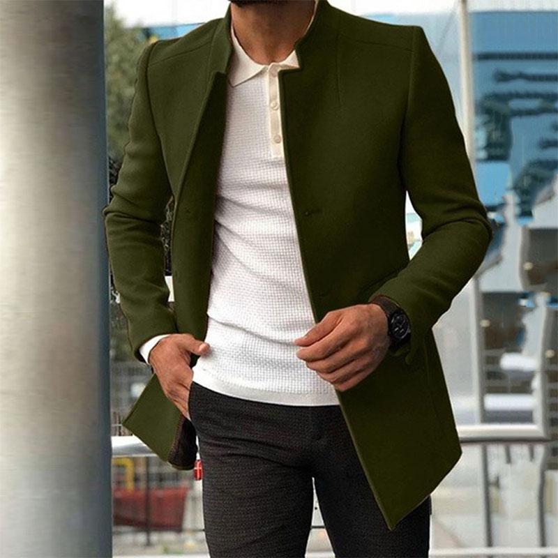 Men's Casual Stand Collar Slim Coat 93778535M