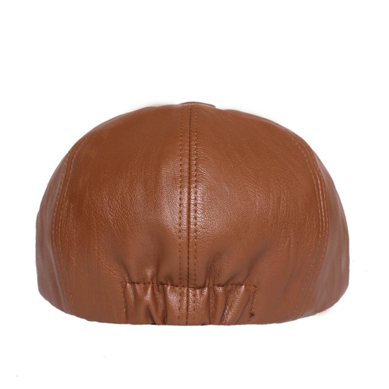 Men's Retro Solid Color PU Beret 81139955X