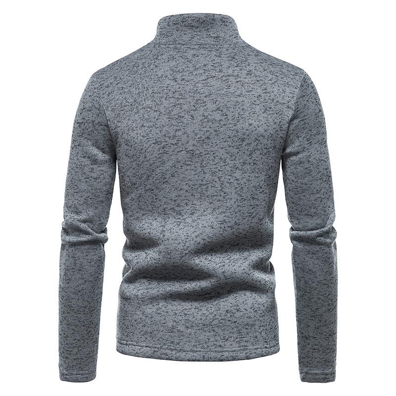 Men's Casual Solid Color Turtleneck Knitted Sweatshirt 54641407M