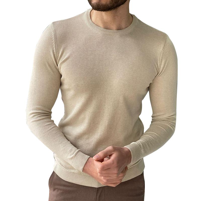 Men's Casual Solid Color Long Sleeve Knitwear 88252811Y