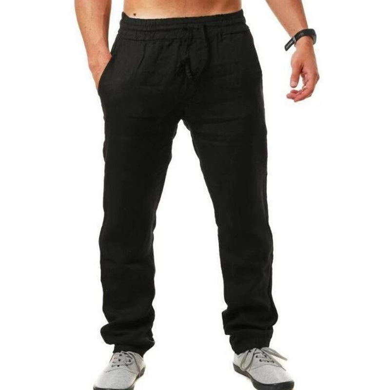 Men's Breathable Linen Loose Trousers 37929212Y