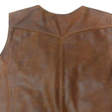 Mens Vintage V-Neck Leather Vest Vests