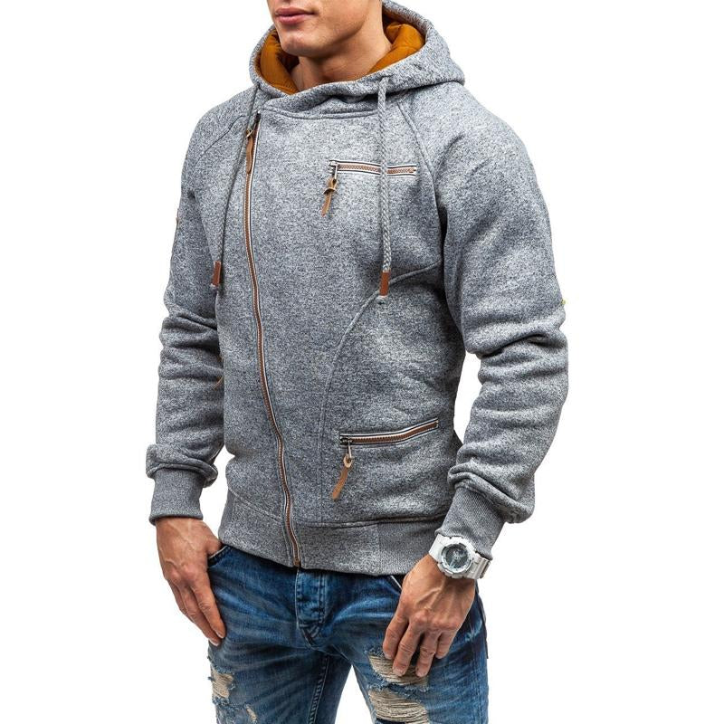 Men's Side Zip Pocket Hoodie Jackets 92087521X