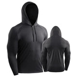 Men's Solid Color Hooded Long Sleeve Quick Dry T-Shirt 67290109Y
