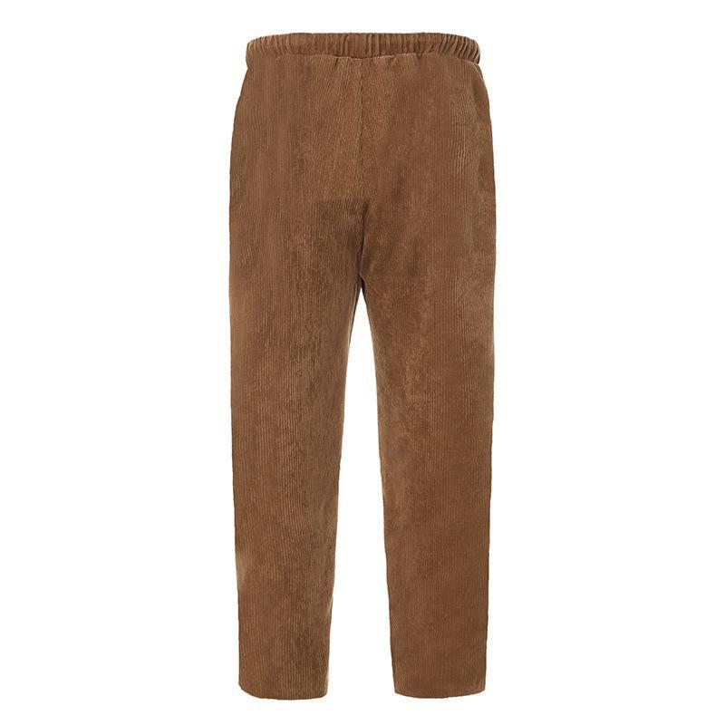 Pantalon court ample en velours côtelé pour homme 00857343X