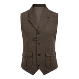 Mens Single Breasted Casual Suit Vest 69845479M Coffee / S Vests