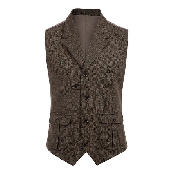 Mens Single Breasted Casual Suit Vest 69845479M Coffee / S Vests