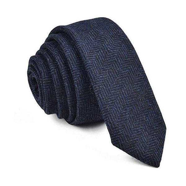 Men's Vintage Wool Blend Narrow Plaid Print Tie 86113811M