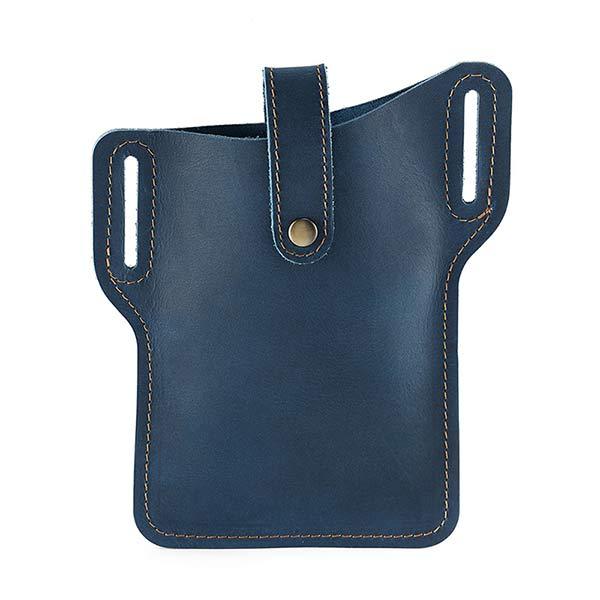 Vintage Leather Phone Waist Bag 07430462W Blue Acc
