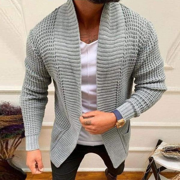 Men's Knitted Solid Color Casual Cardigan 20362749M