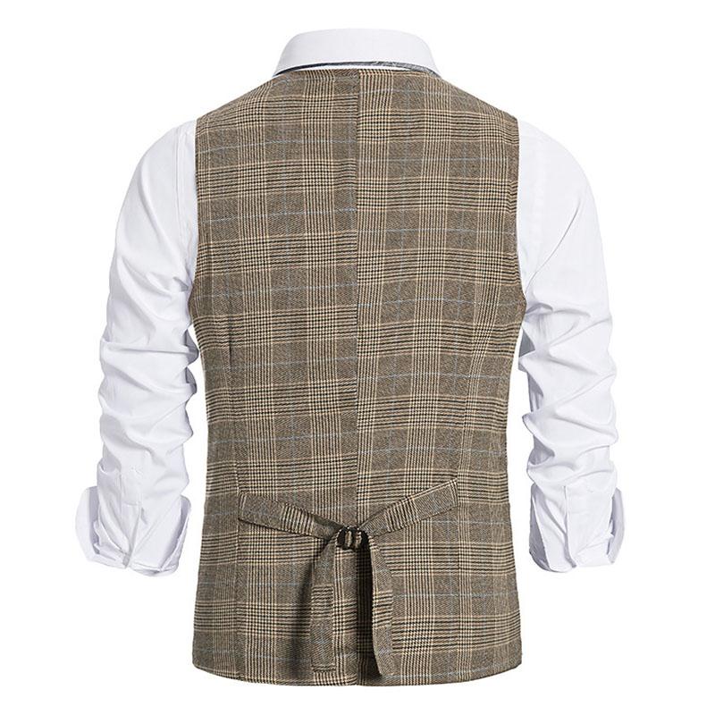 Men's Double Breasted Slim Fit Vintage Suit Vest (Shirt And Tie Excluded) 93941750M