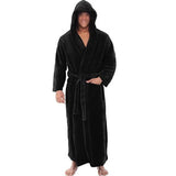 Men's Solid Color Hooded Long Sleeve Bathrobe 99260850Y