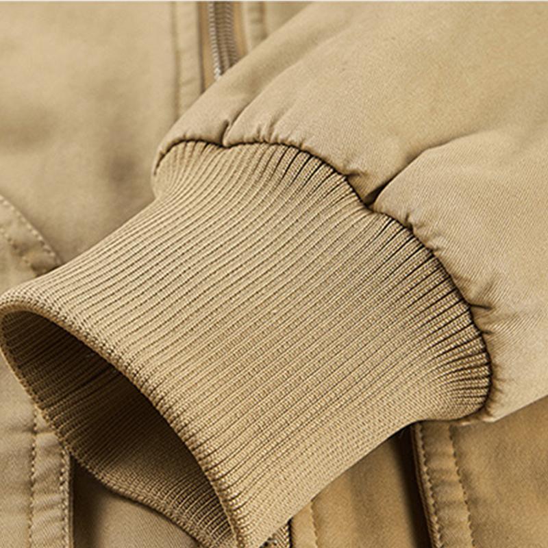 Men's Casual Cotton Fleece Washed Cargo Coat 12217264M