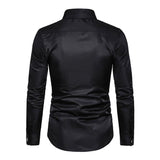 Men's Vintage Stud Lapel Long Sleeve Shirt 37571404M