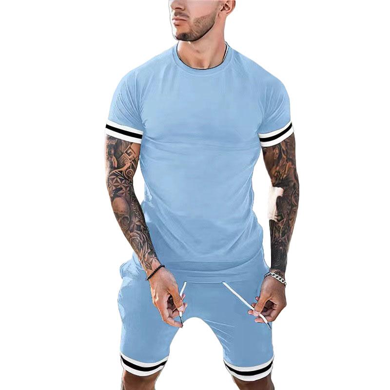 Men's Sports Casual Short Sleeve Shorts Set 46838955M