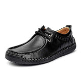 Mens Soft-Soled Lace-Up Leather Shoes Black / 6 Shoes