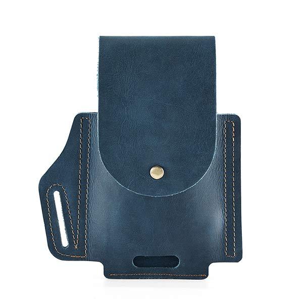 Vintage Leather Phone Waist Bag 76360189W Blue Acc