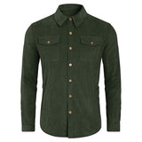 Men's Vintage Corduroy Button Shirt 78102243X