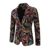 Men's Vintage Ethnic Print Lapel Blazer 81540555M