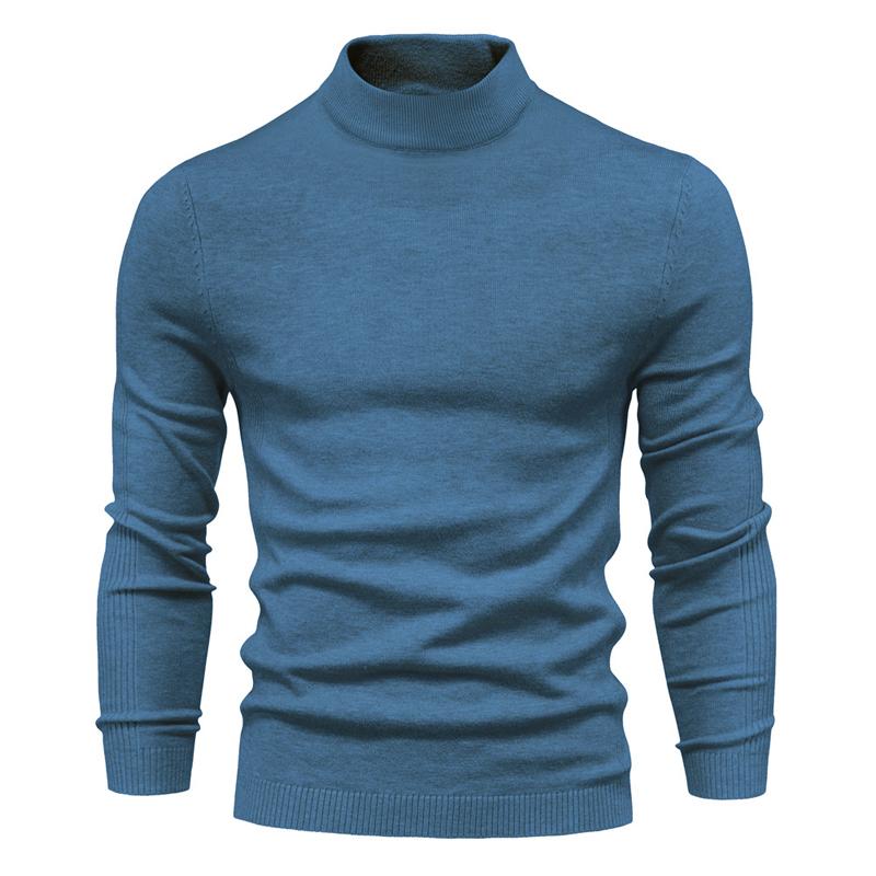 Maglione lavorato a maglia con collo alto tinta unita da uomo 47281568X