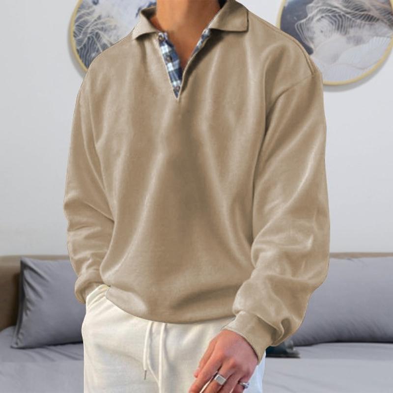 Men's Loose Solid Color Long Sleeve Sweatshirt 44855434Y