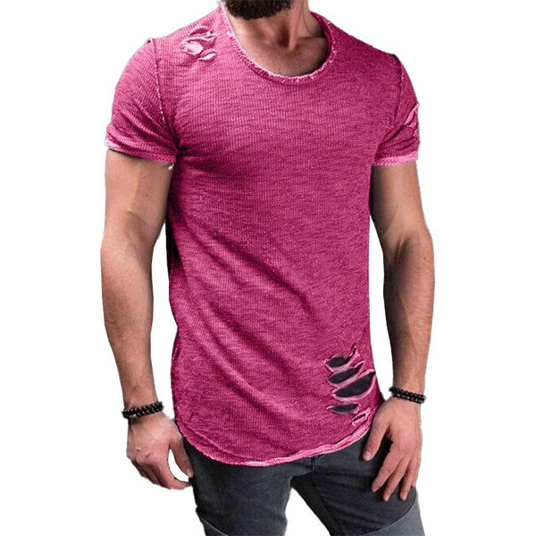Men's Casual Ripped Short Sleeve T-Shirt 49760111M