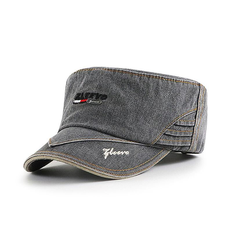 Men's Sun Shade Outdoor Washed Distressed Flat Hat 44136875X