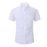 Men's Simple Linen Lightweight Breathable Solid Color Shirt 72044745X