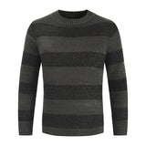 Men's Leisure Round Neckline Striped Sweater 52292053M