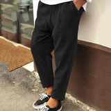 Men's Corduroy Loose Straight Cropped Pants 00857343X