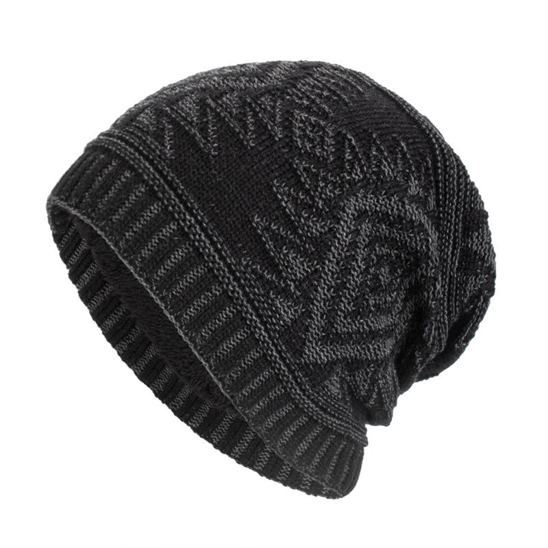 Bonnet tricoté chaud en polaire pour homme 96256194Y