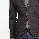Men's Knitted Vintage Long Sleeve Jacket 41740990X