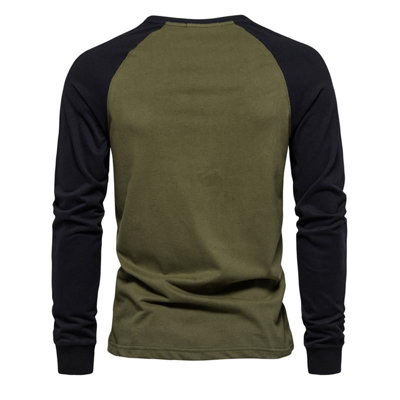 Men's Long Sleeve Stitching Casual T-Shirt 12210693X