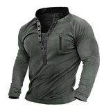 Men's Outdoor Tactical Long Sleeve Henley Shirt 47456150M