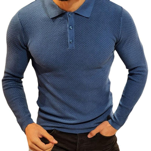 Men's Long Sleeve Solid Color Knit Pullover 96094002X