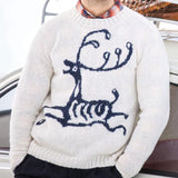 Men's Printed Crewneck Pullover Knit Sweater Jacket 61552922X