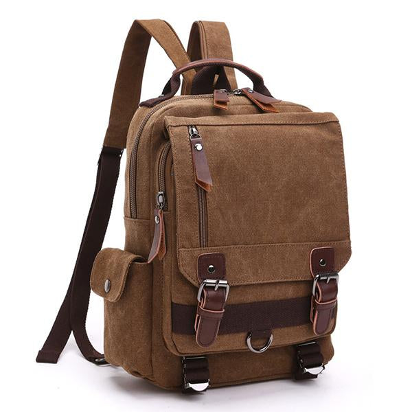 Casual Canvas Outdoor Travel Backpack 52963602M Coffee Backpacks