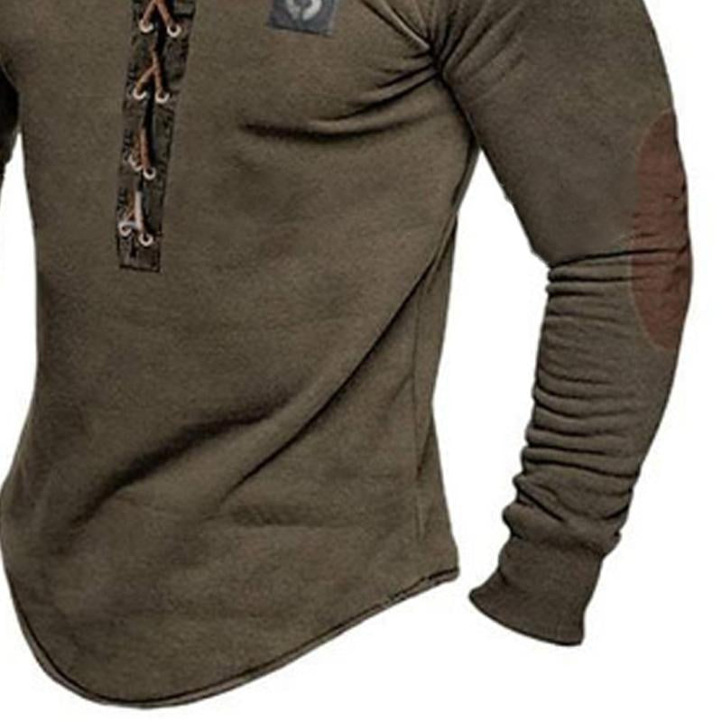 Men's Vintage Lace Printed Long Sleeve T-Shirt 23134735Y
