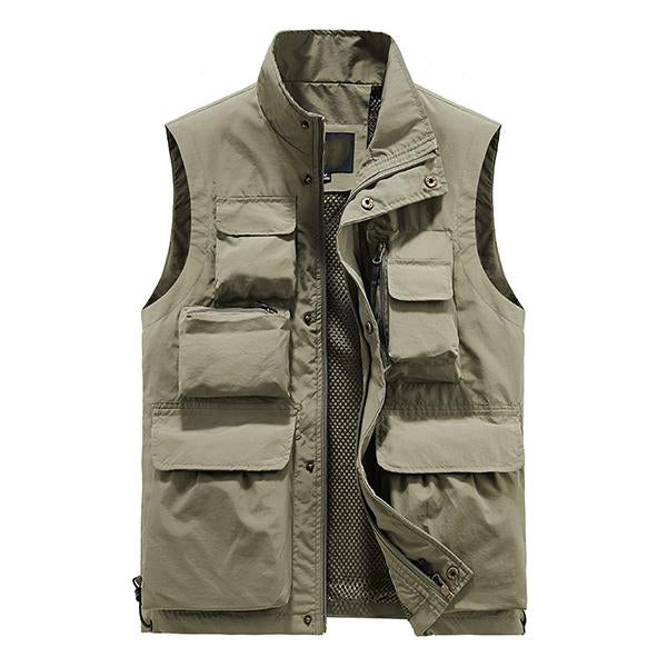 Mens Outdoor Multi-Pocket Quick-Drying Vest 65344280M Light Khaki / M Vests