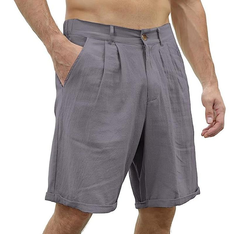 Men's Casual Simple Solid Color Beach Shorts 89130954Y