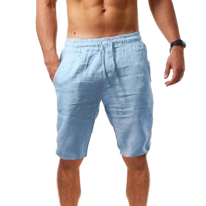 Short décontracté de couleur unie pour homme 87419178Y